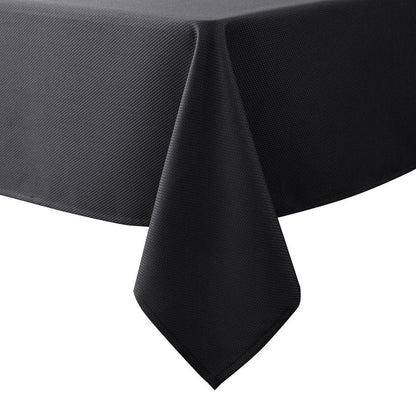 Biscaynebay Textured Fabric Tablecloths 70x108 Inches Rectangular, Black Water Resistant Spill Proof Tablecloths for Dining, Kitchen, Wedding and Parties, Machine Washable
