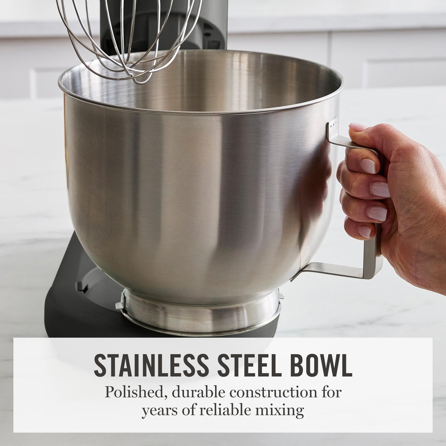 Martha Stewart 5.3Qt Stand Mixer, 12-Speed Tilt-Head Electric Kitchen Mixer with Stainless Steel Bowl, Dough Hook, Whisk & Beater, Splash Guard, Ideal for Baking Bread, Cake & Whipping, Caviar Gray