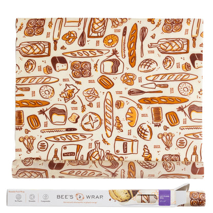 Bee's Wrap Beeswax Wraps for Food - Cut to Size 14x52" Beeswax Wrap Roll - Plastic Free Made in USA Reusable Natural Food Wrap - Bakery Lane
