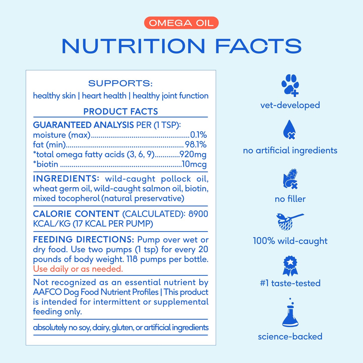 Native Pet Omega 3 Fish Oil for Dogs & Cats - Promotes Healthy Skin, Shiny Coat, & Strong Joints - Made with Wild Alaskan Salmon Oil for Dogs – Tasty, Fast-Absorbing Omega 3 6 9 Liquid Supplement- 8oz