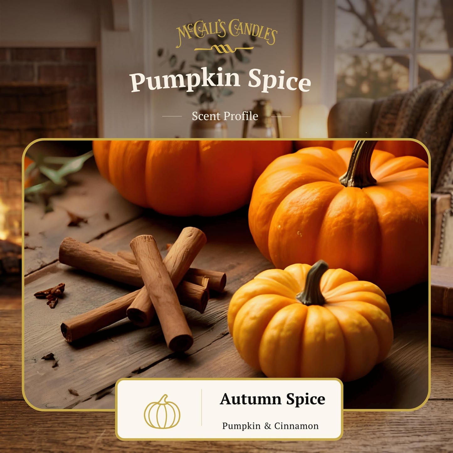 McCall’s Candles | Pumpkin Spice | 16 oz Two-Wick Scented Candle | USA-Poured | Vintage Mason Jar with Carrying Handle | Nutmeg, Cinnamon, Clove & Orange Fall Fragrance