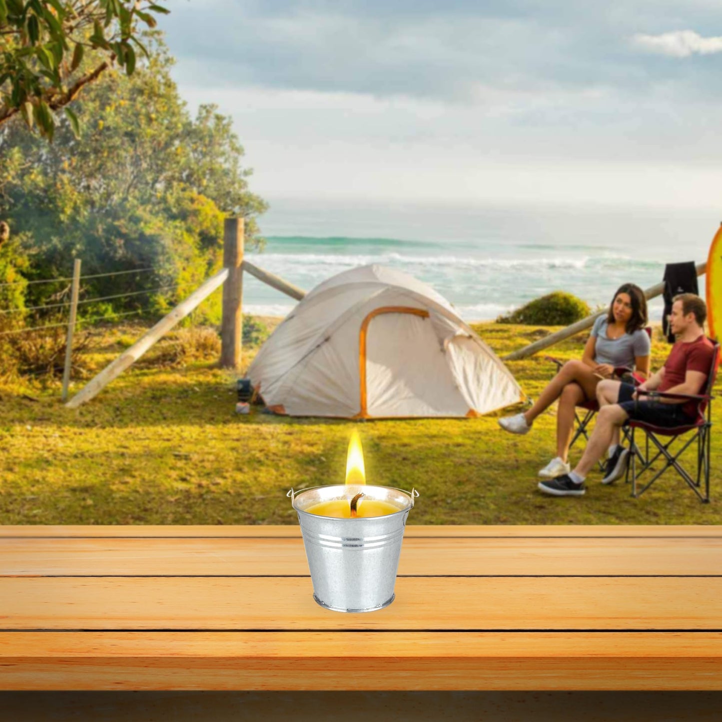 Mega Candles 6 pcs Scented Metal Tin Bucket Citronella Candles, Hand Poured Wax Candle 2.5 Inch x 2.75 Inch, Great for Indoor Outdoor Use, Camping, Campsite, Parties, Barbecues BBQ, Picnics