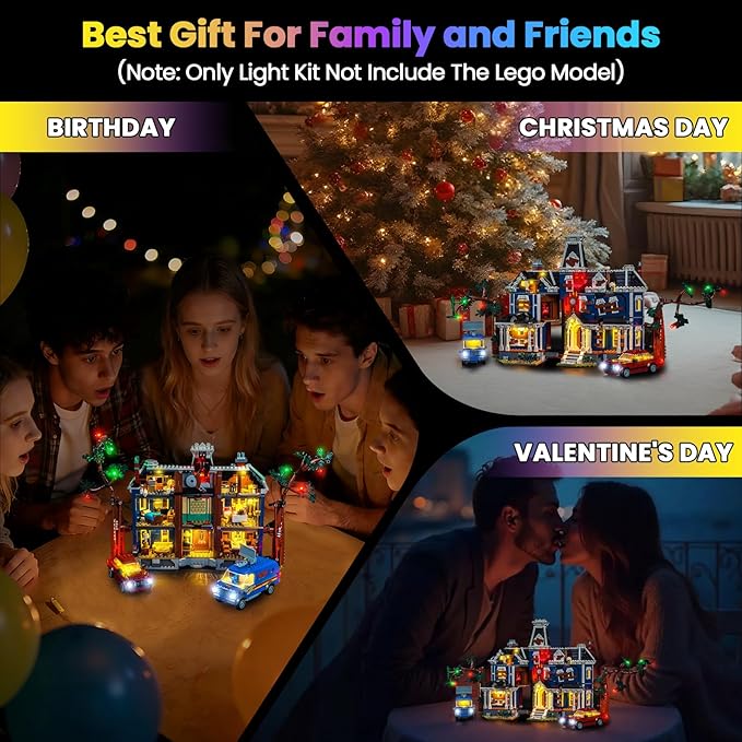 Upgraded Led Light Kit Compatible with Lego Stranger Things The Creel House Building Set Lights Decoration Compatible with Lego 11370 Best Gifts for Adults (Model Not Included)