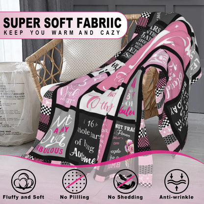 Atokker Sweet 16 Gifts for Girls - Cozy Blanket 50"x60", 16th Birthday Present for Teens, Unique Party Decoration, Perfect Sweet Sixteen Gift Ideas for Teenage Girls