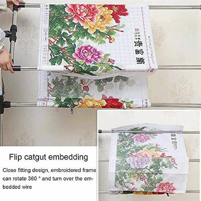 Adjustable Needlework Floor Frame for Cross Stitch and Embroidery, Standing Craft Stand and Lap Table for Sewing and Art, Convenient Holder for Creative Projects~/