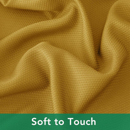 Biscaynebay Textured Fabric Rectangle Christmas Tablecloths 70x108 Inch, Gold Water Resistant Tablecloths for Dining, Kitchen, Wedding, Parties etc. Machine Washable