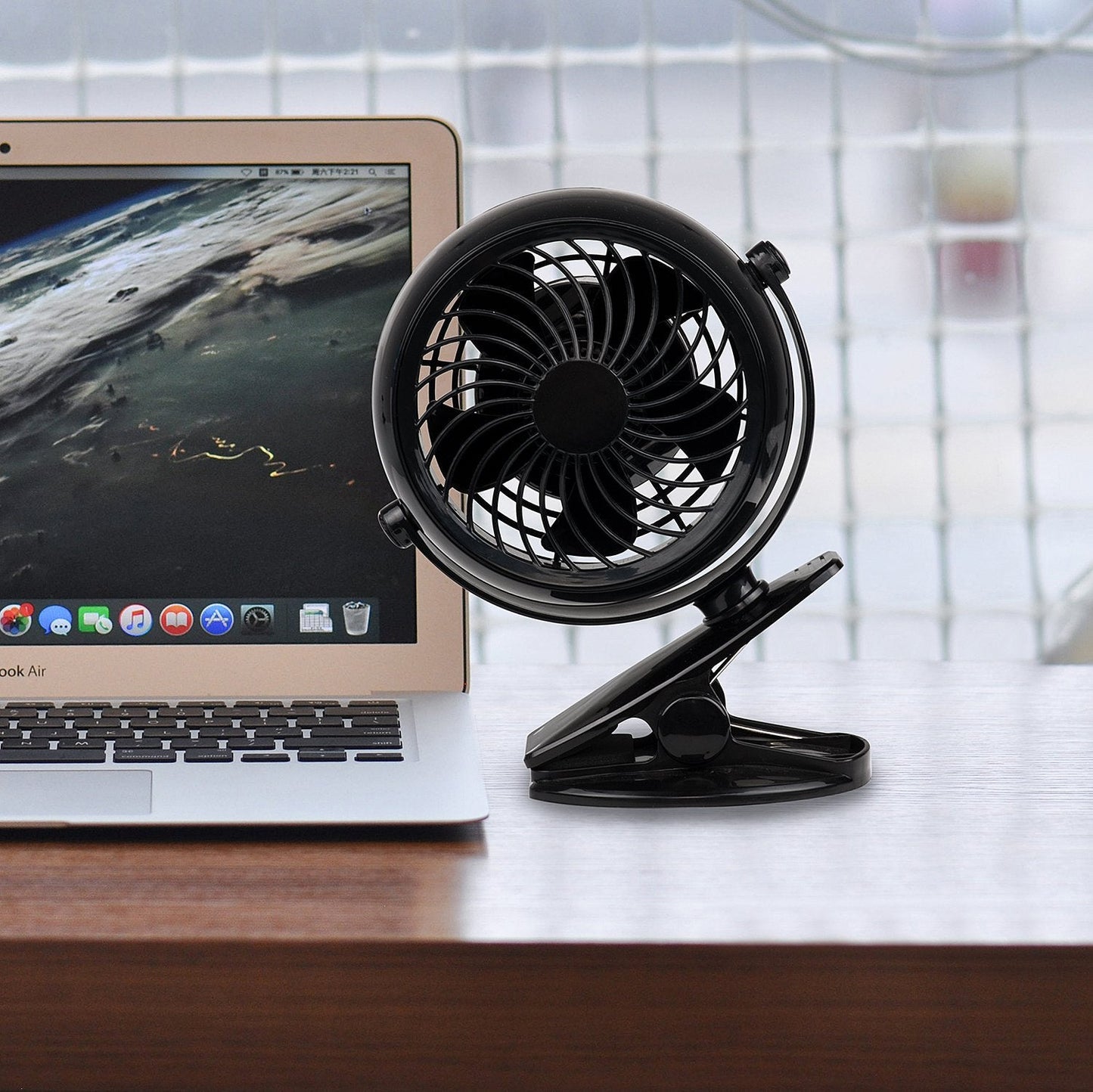 Gazeled Battery Operated Fans, Stroller Fan Battery Operated, Portable Battery Powered Fan with Clip, 5 Inch Cordless Fan for Camping, Mini Quiet Personal Fan for Bed, Car, 8 Free AA Batteries