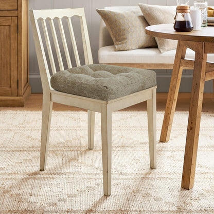 downluxe Chair Cushions for Dining Chairs 2 Pack, Tufted Indoor Chair Pads with Non-Slip Bottom, U-Shaped Kitchen Chair Cushions, 17"x17"x4", Khaki