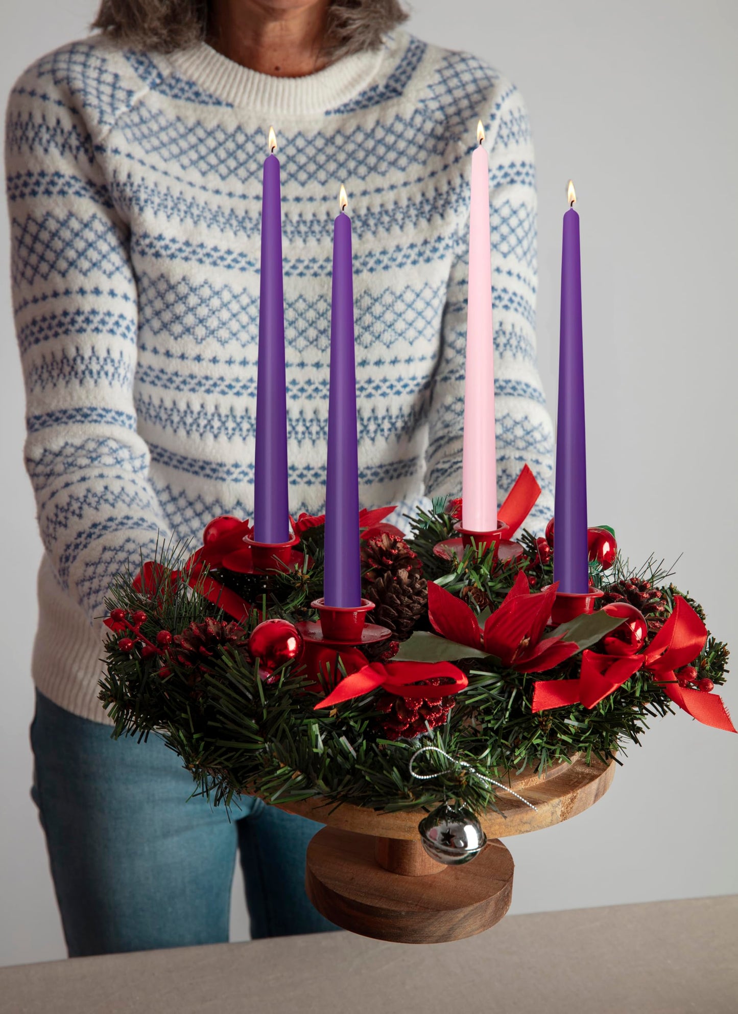 Hyoola Advent Candles Set of 4 - Made in Europe Christmas Advent Candle Set - 12 inch Advent Wreath Candles