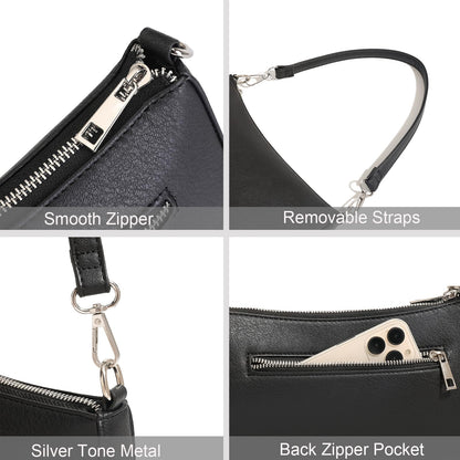 NIUEIMEE ZHOU Small Shoulder bag with 2 Removable Straps Cross Body Clutch Purse Handbag for Women