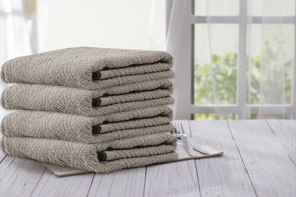Lenenz Kitchen Towels - Pack of 6 Dish Towels for Kitchen 18'' x 28'' - 100% Cotton Super Plush Kitchen Towel and Dishcloths Sets - Kitchen Hand Towels for Quick Drying (Taupe), KT025