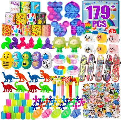 Party Favors for Kids | 179 Pcs Goodie Bags Stuffers - Fun Pinata & Treasure Box Toys