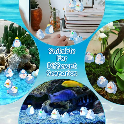 Exasinine Luminous Mini Shark Figurines - 6Pcs Glow-in-the-Dark Resin for Aquarium Decor & DIY Crafts
