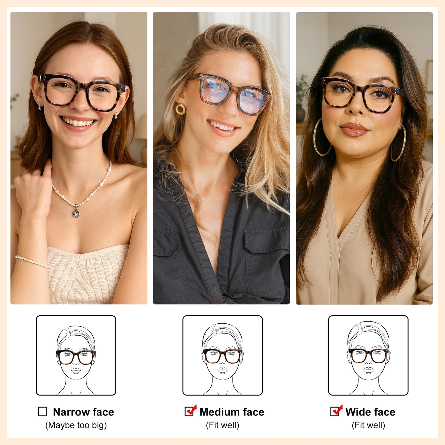 Madison Avenue Women Blue Light Glasses,Oversize Blue Light Blocker for Women, Anti Eyestrain & UV Protection Computer Eyeglasses Hanna (Tortoiseshell)