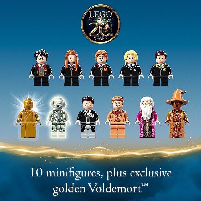 LEGO Harry Potter Hogwarts Chamber of Secrets 76389 Castle Toy with The Great Hall 20th Anniversary Model Set with Collectible Golden Voldemort Minifigure and Glow-in-The-Dark Nearly Headless Nick