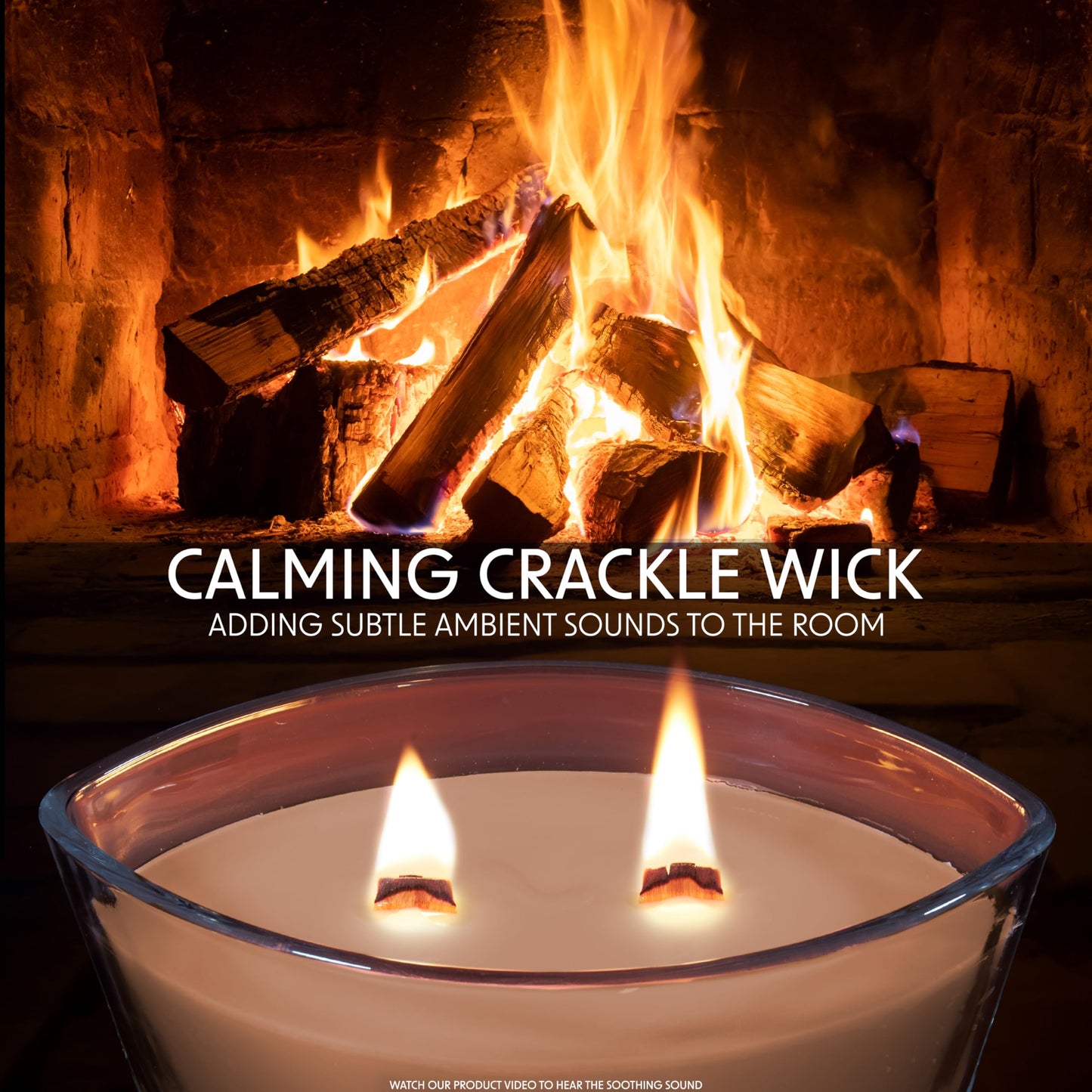 DECO EXPRESS Scented Candles, Crackle Double Wick Candles, Long 50 Hours Burn Time, Home Decor & Gift Ideas (Clementine Spice)