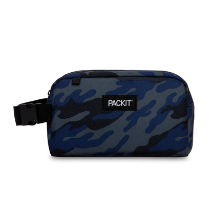 PackIt® Freezable Snack Box, Checked Out, Built with ECOFREEZE Technology, Collapsible, Reusable, Zip Closure with Buckle Handle, Designed For Work Snacks, Fresh Snacks On the Go, Adults, and All Ages