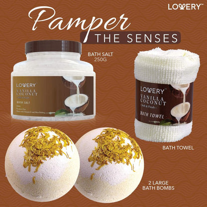 Gifts For Women Gift Basket for Women– Mothers Day Gifts for Mom, 9 Piece Set of Vanilla Coconut Home Spa Set, Luxurious Bath and Body Set, Includes Fragrant Lotions, Large Bath Bombs, Coconut Oil