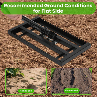 17"x 10" Lawn Leveling Rake for Soil, Sectional Adjustable Handle Yard Rakes for Lawns Heavy Duty, Landscape Rake Suitable for Landscaping Golf Course, Sand, Gardens, Farm and Ranch