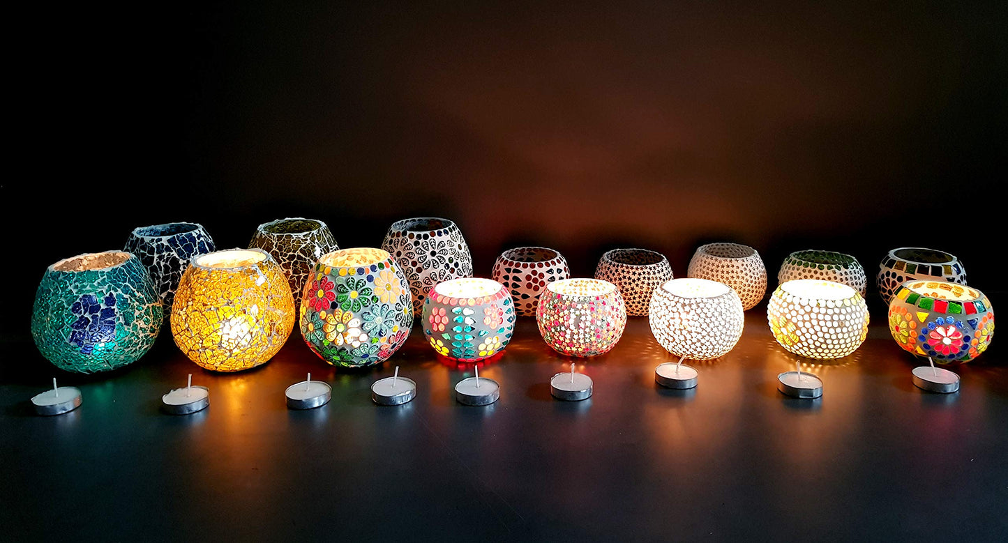 eSplanade Tealight Holders, Tea Light Holder Votive Candles Holders (Glass Tealight Set of 2)