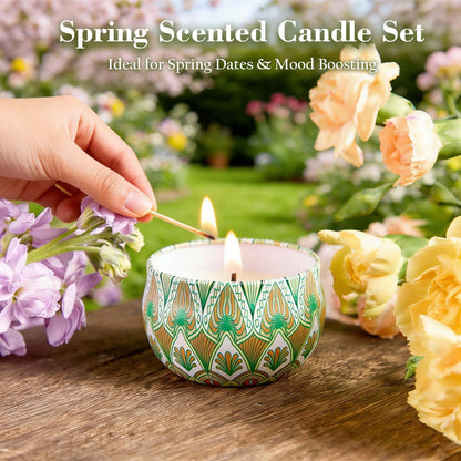 Scented Candle Gift Set - 12 Pack Candles for Home Scented, 300-Hour Long-Lasting Soy Wax Aromatherapy Candles with Lead-Free Cotton Wicks, Ideal for Spring Home Décor & Birthday Gifts
