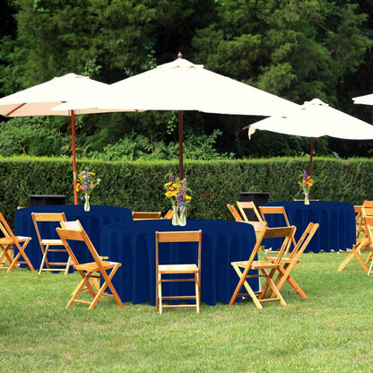 sancua Round Tablecloth 132 Inch Diameter, 6 Pack - Circle Polyester Fabric Table Cloth for Wedding Party Reception Banquet Birthday, Washable Formal Table Cover (Fit 54-96 Inch Tables), Navy Blue