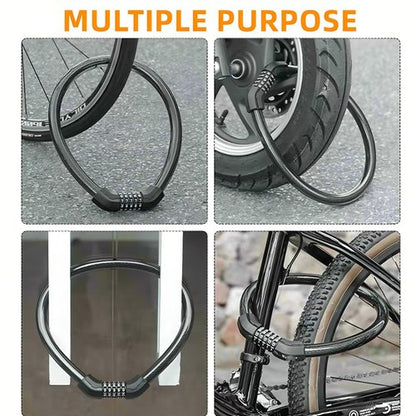 Bike Lock,Black Heavy Duty Anti Theft Bike U Locks,Upgraded High Security 5 Digit Resettable Combination Password Bicycle U-Lock,17.4mm Thicken Steel Shackle Locks for Electric Bike,Scooter,Motorcycle