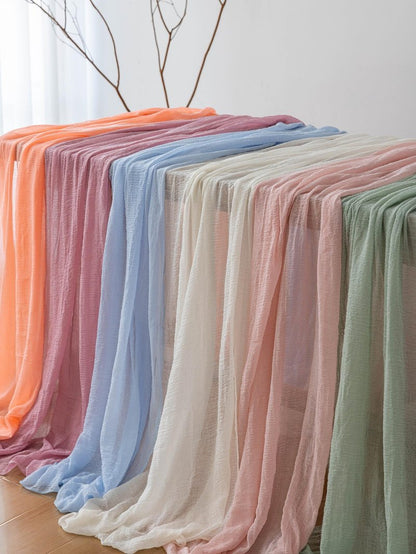 Keketoarrange 6pcs Sage Green Spring Easter Cheesecloth Table Runner 120 Inch 10 FT Rustic Boho Cheese Cloth Runner for Wedding Baby Shower Bridal Shower Sheer Gauze Centerpiece Home Decorations