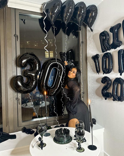 Black Number 40 Balloon 40 Inch, 40th Birthday Party Decorations for Children, Giant 40 Foil Balloon for Party Supplies