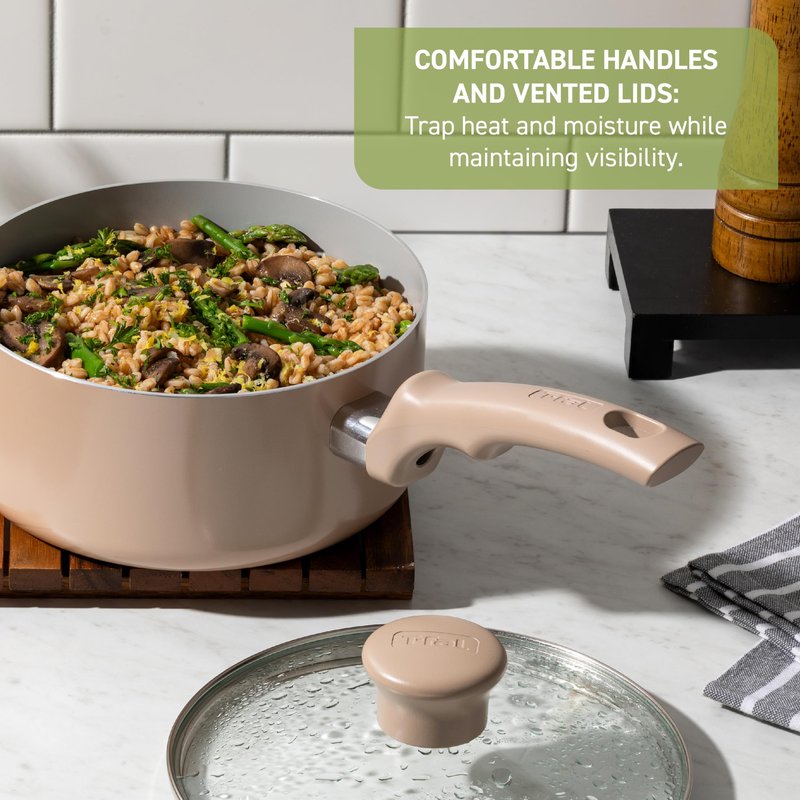 T-Fal Refresh Ceramic Nonstick Frying Pan Skillet 12-Inch, Oven Safe to 350°F, Stay-Cool Handle, Skillet Pan Cookware, Blue