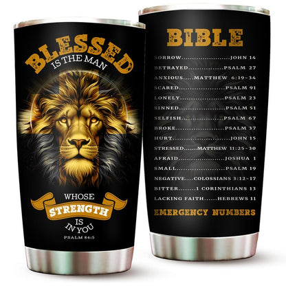 Fathers Day Christian Gifts for Men, Dad, Pastor - Christian Tumbler for Men for Baptism, Birthday, Christmas - Faith Religious Pastor Appreciation Gifts - Spiritual Jesus Bible Verse Cup Tumbler 20oz