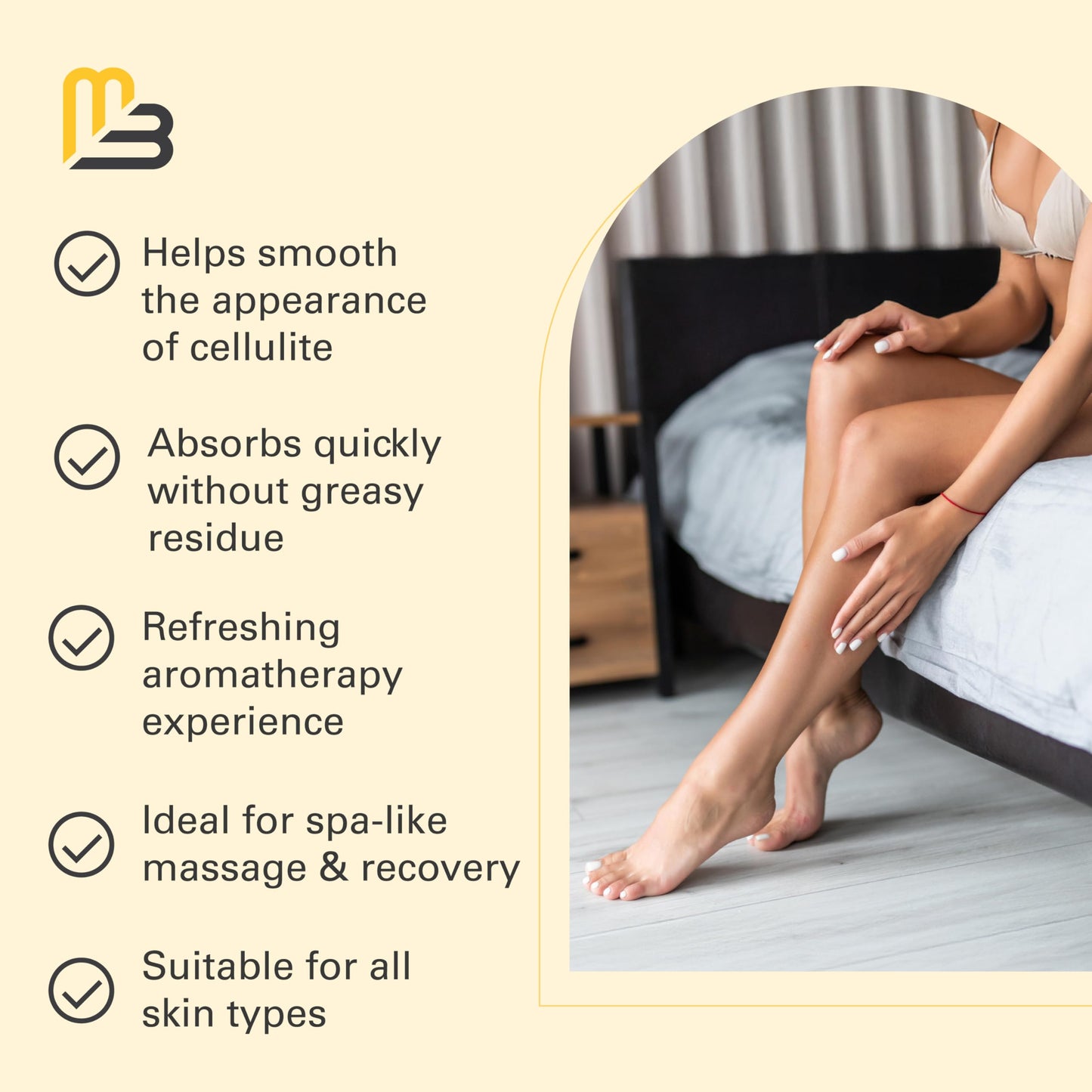 M3 Naturals Firming Body Massage Oil with Collagen & Stem Cell – Helps Smooth The Appearance of Cellulite & Improve Skin Texture – Refreshing Aromatherapy Body Oil for Legs & Full Body – 16 Fl Oz