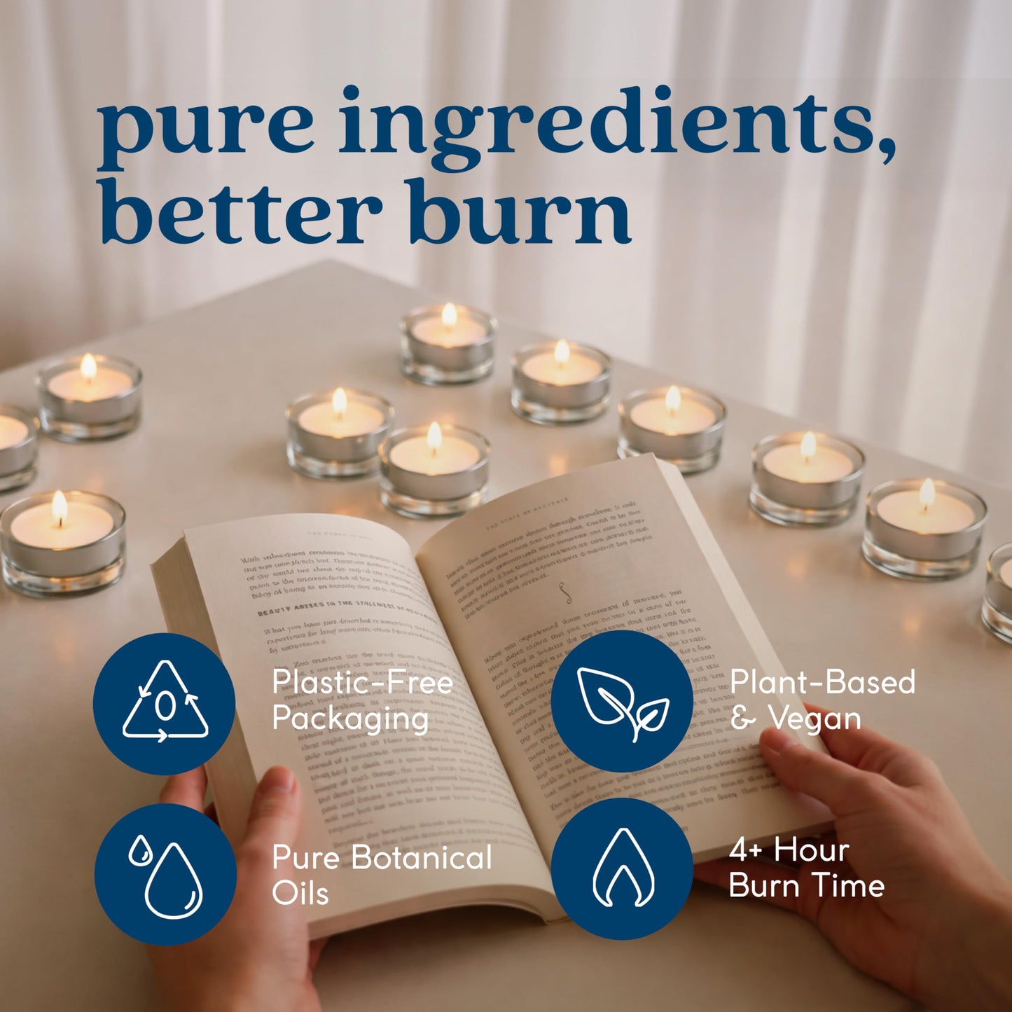 GoodLight Scented Vegan and Paraffin-Free Tea Light Candles (16 Count, Desert Juniper)