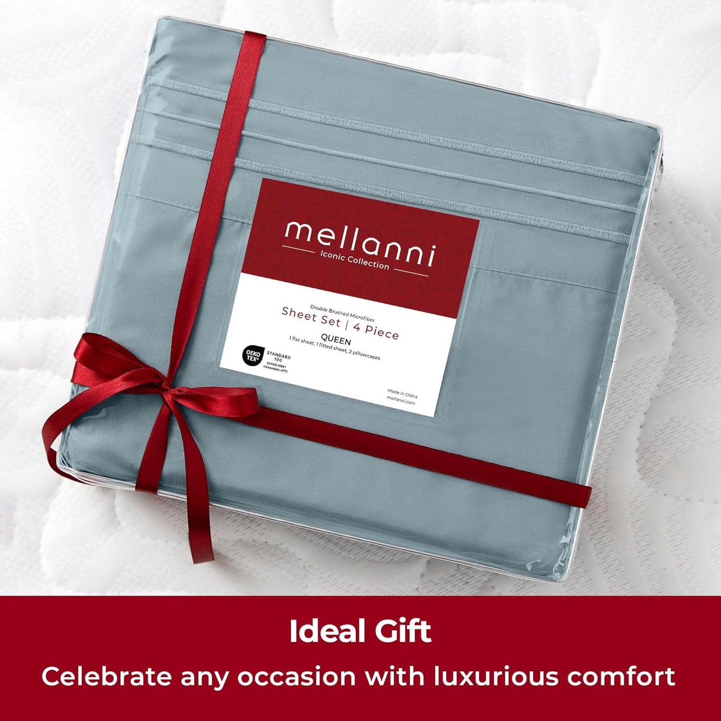 Mellanni Extra Deep Twin XL Sheets - Hotel Luxury, Ultra Soft Cooling Bedding | 3 PC Set in Spa Blue