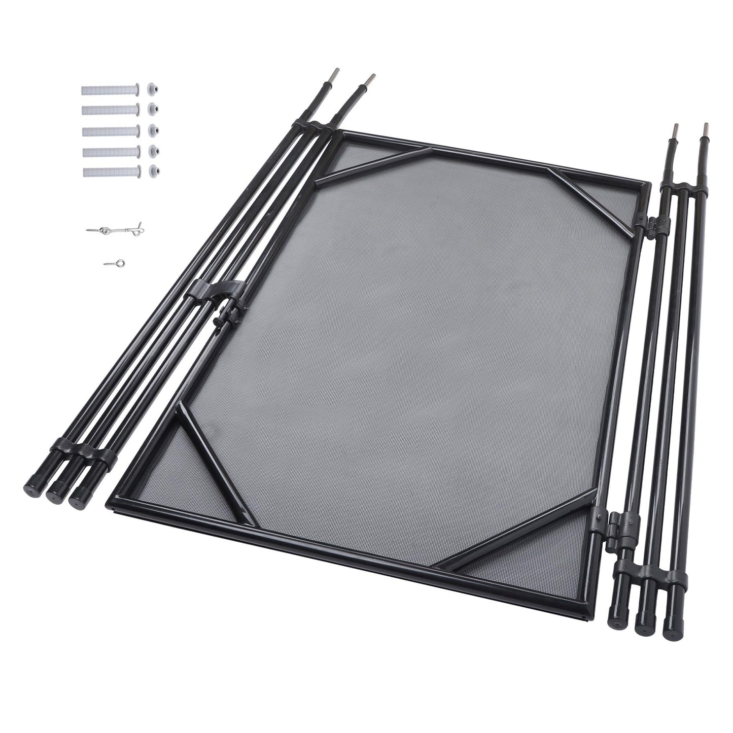 WFLNHB Easy-Install Pool Secure Gate, 4x2.5FT Pool Secure Fence Gate with Stainless Steel Latch for Inground Pools, Standalone Child Pet Barrier for Guarding Inground Pool and Spa Areas