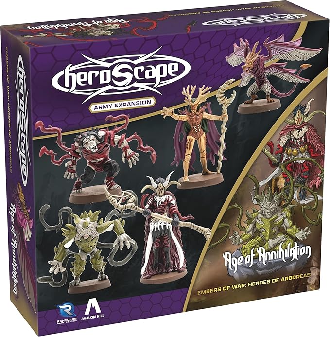 Renegade Game Studios Heroscape Army Expansion Heroes of Aboreas Unique Figures Fantasy Strategy Board Game