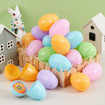 JOYIN 3.15" Pastel Easter Eggs, 500PCS Large Plastic Eggs, Empty Colorful Fillable Eggshells for Easter Hunt, Party Favor, Basket Stuffers Filler, Classroom Prize Supplies