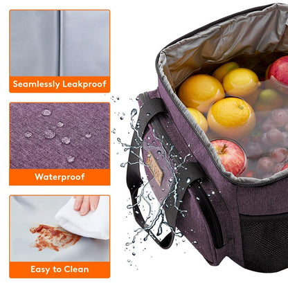 Lifewit Large Lunch Bag, Insulated Lunch Box, Soft Cooler Cooling Tote for Adult Men Women, Purple 24-Can (15L)