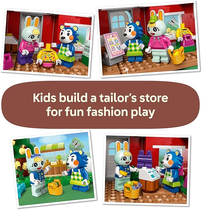 LEGO Animal Crossing Able Sisters Clothing Shop Building Toy - Animal Crossing Toy Figures and Playset for Kids Girls and Boys Ages 6+ - Pretend Play Gift Idea for Birthdays - 77055