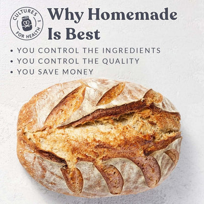 Cultures for Health Rye Sourdough Starter | Heirloom Style Dehydrated Culture for Baking Artisan Bread | DIY English Muffins, Noodles, Waffles, & More | Non-GMO Prebiotic Sourdough Bread