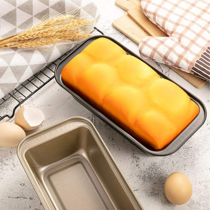 Patelai 4 Pieces Bread Pan Loaf Pan for Baking Bread 8.5 x 4.5 Inch Nonstick Carbon Steel Tin Rectangle Bakeware for Home Kitchen Cake Pies Baking Tray