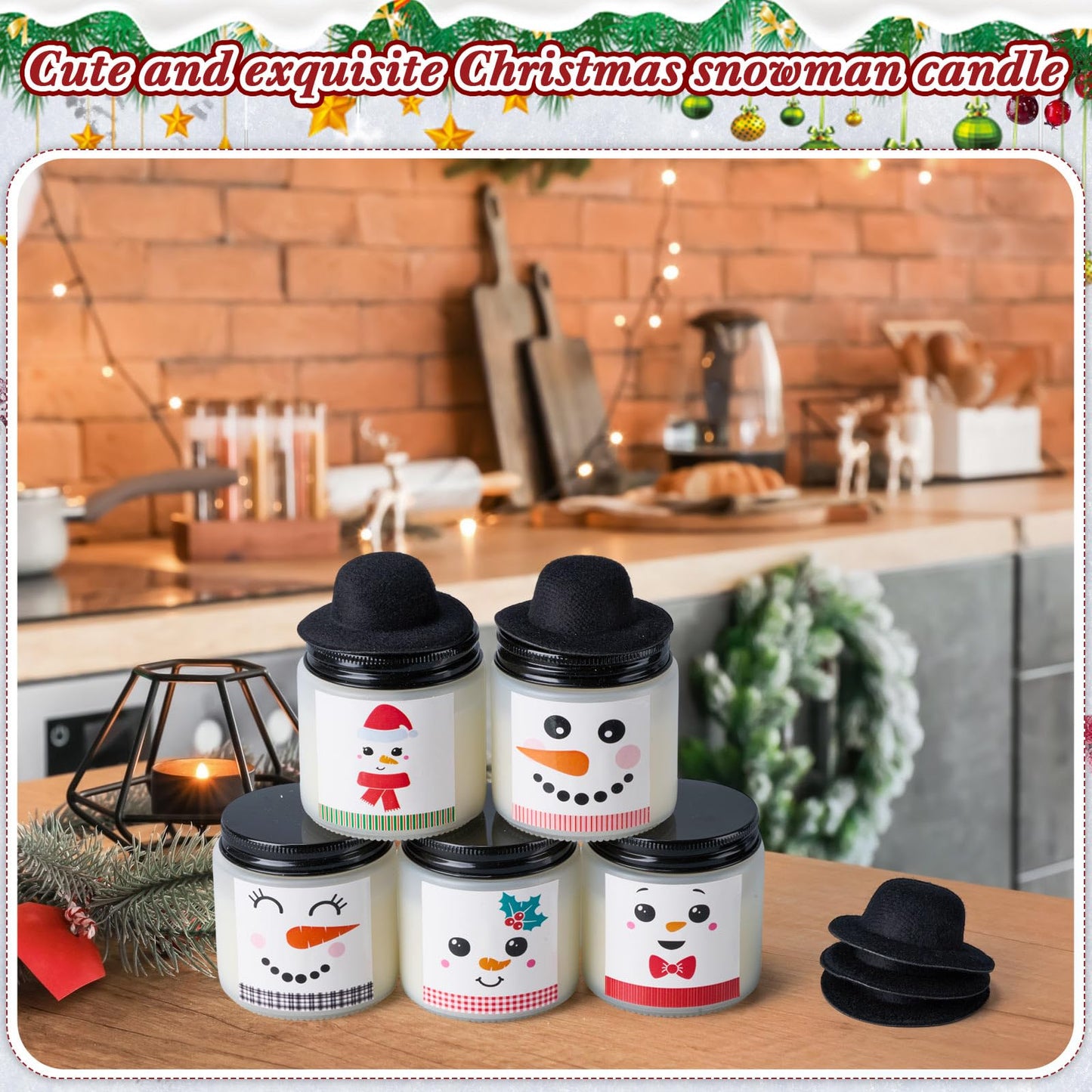 Lounsweer 12 Pcs Christmas Candles Bulk Gifts Set for Women Men 3.5oz Snowman Scented Candles Jar Soy Wax Candle with Mini Snowman Decor Cap for Christmas New Year Winter Decor