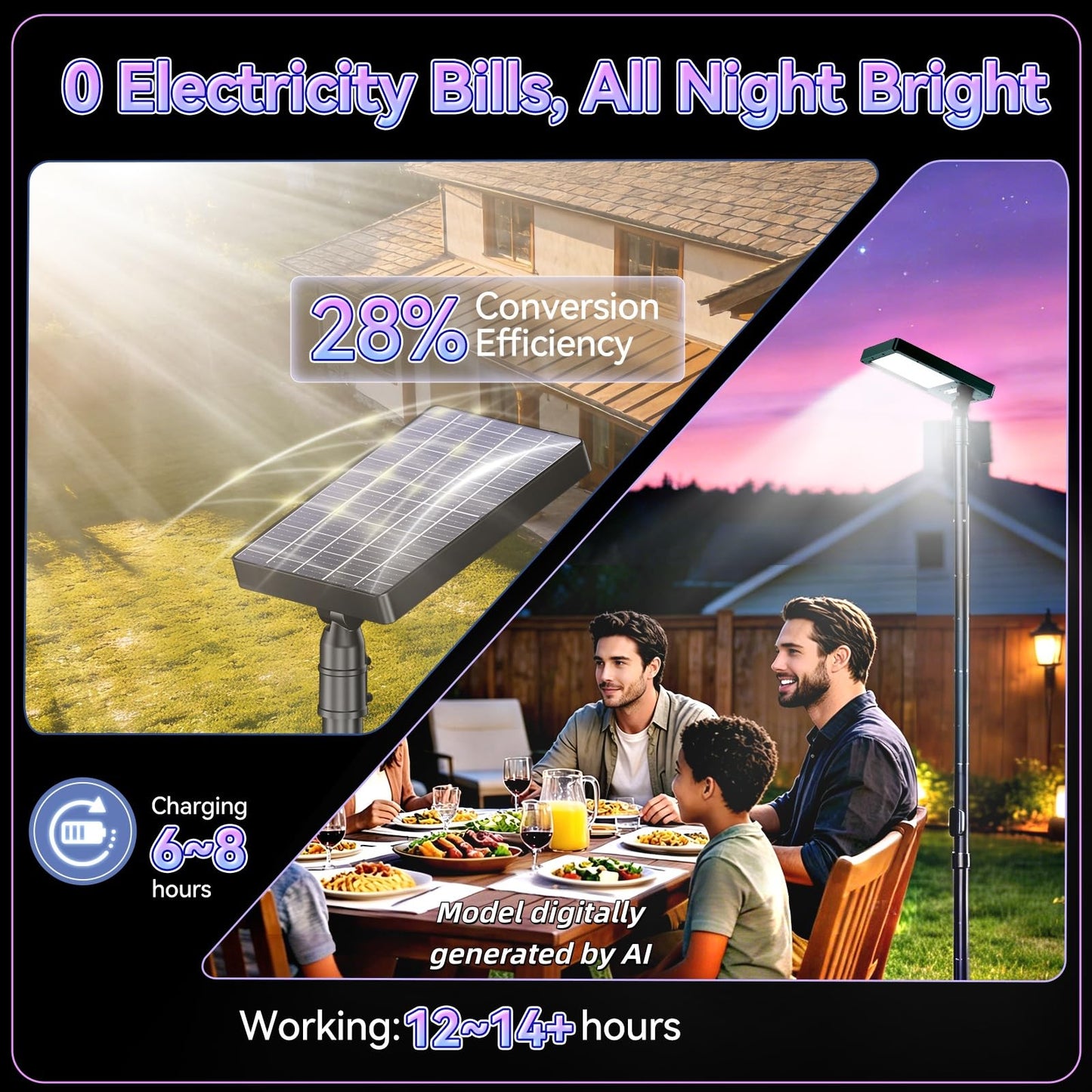 102" Solar Outdoor Street Lights with Speaker, Pole & Remote, Portable IP65 Waterproof LED Solar Flood Motion Post Light, Dusk to Dawn Solar Floor Lamp for House, Yard, Garden, Patio, Garage, Driveway