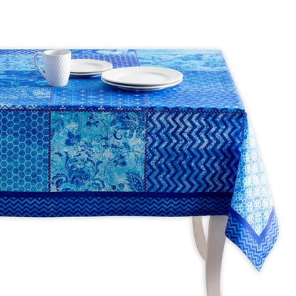 Maison d' Hermine Table Cloth Rectangle Table 100% Cotton 60 x 90 Inches Tablecloth Reusable Decorative for Dining Kitchen Room Farmhouse Home Gifts for Mothers Day Spring Summer - Indigo Love