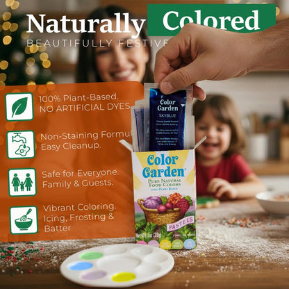 Color Garden Pure Natural Food Coloring, Pastels – 5 ct 1 oz | Plant-Based, Vegan, Non-Toxic Liquid Food Dye, Healthy Food Coloring