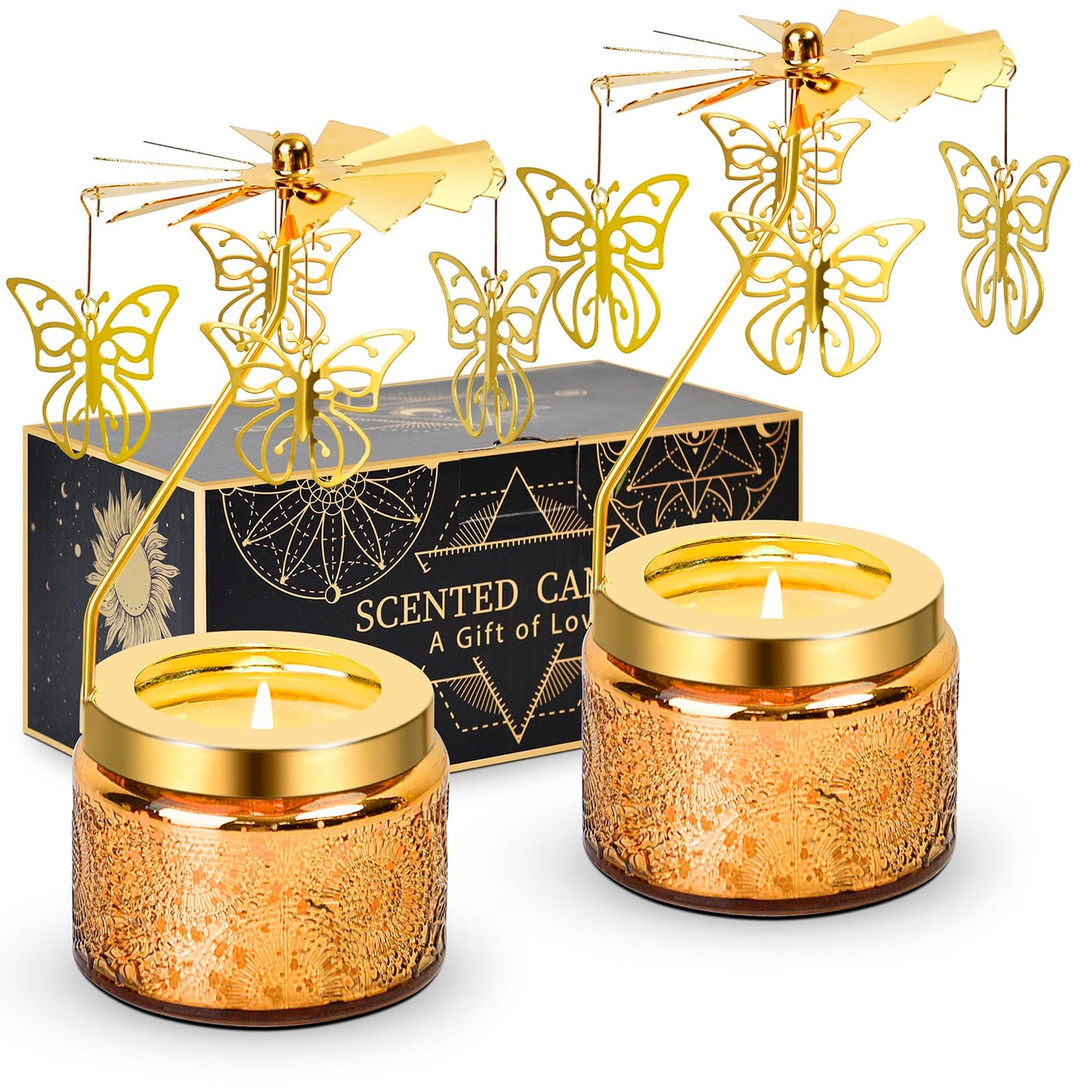 LYOBATH 2 Pack Butterfly Scented Candle Gift for Women, Perfect for Moms, Best Friends, Daughters, Sisters, Colleague, neighbours, Ideal for Birthdays, Anniversaries, Christmas, Thanksgiving, and More