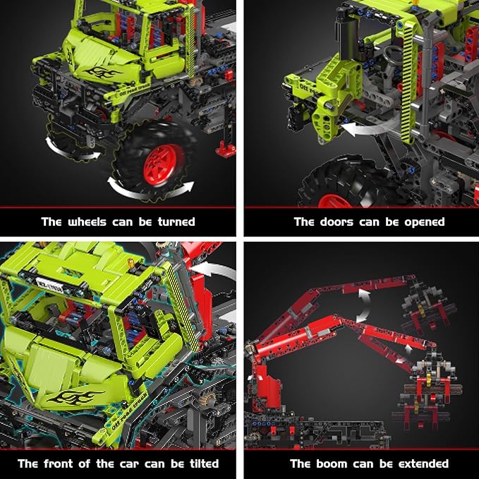 Mould King 17038 Off-Road Trucks Building Kits All-Terrain 4x4 Mountain Truck Car Sets Model with Electric Motor Gift for Age 14+/Adult Collections Enthusiasts (2002+ Pieces)