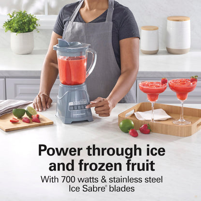 Hamilton Beach Power Elite Wave Action Blender For Smoothies, 40 Oz Glass Jar, 12 Functions Including Puree, Crush Ice, 700 Watts - Black (58148A)