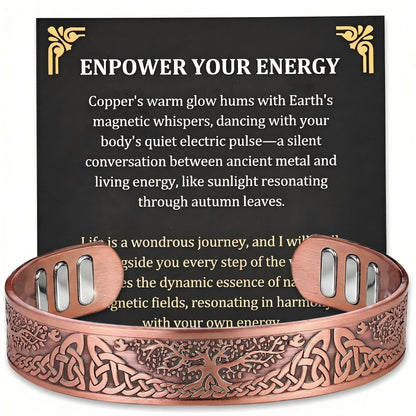 MagEnergy Copper Bracelet for Men, 9X Strength Magnetic Bracelet with 5000 Gauss Magnets, 99.99% Pure Solid Copper, Men's Jewelry Gift