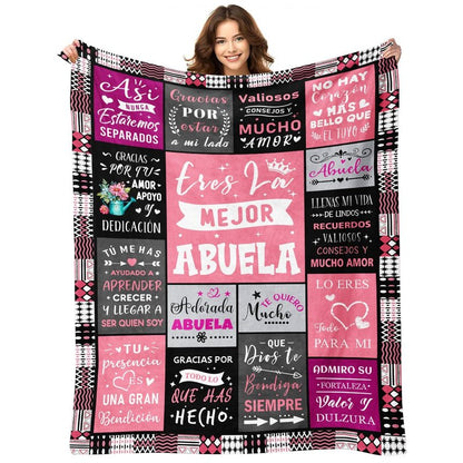 YPURTSD Grandma Gifts in Spanish - Regalos para Abuela - Mothers Day Christmas Birthday Gifts for Abuelita from Grandchildren - Eres La Mejor Abuela - Regalo para Abuelita - Grandmas Blanket 60"x80"